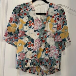 NWT womens floral, print shirt, XL